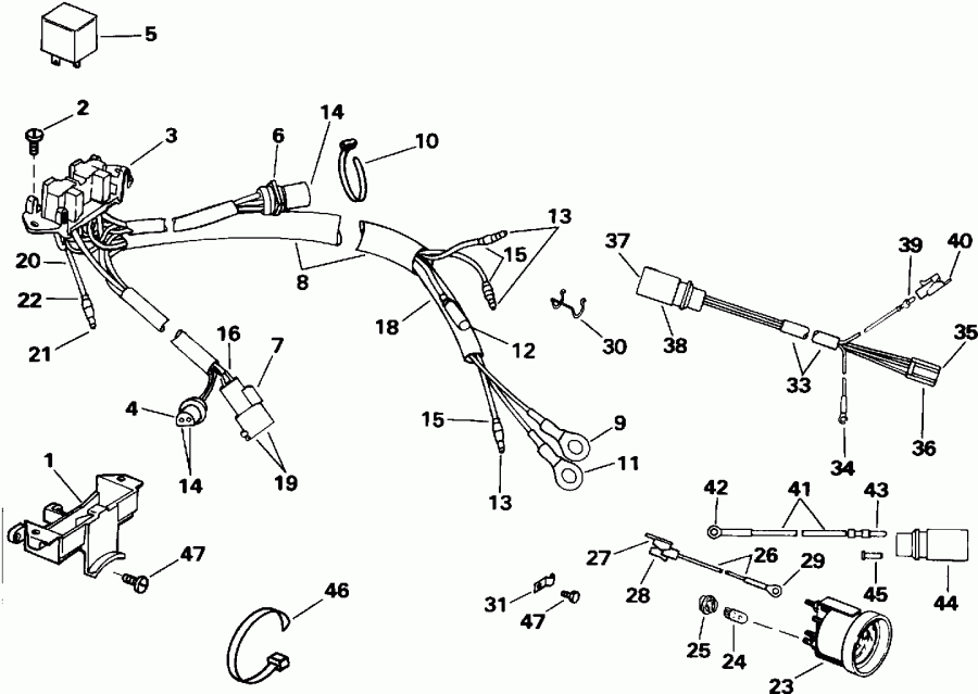 ��������� �������� ����� EVINRUDE VE150GLEIS 1991  - wer Trim / tilt ��������� / wer Trim/tilt Electrical