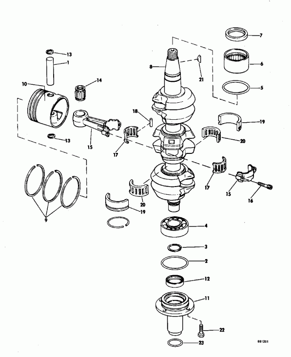 ��������� ��������� Evinrude VE150TLEIE 1991  - rburetor � ��������� ��������