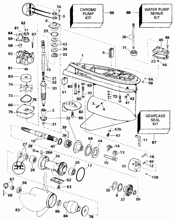 ��������� ��������� Evinrude VE175EXEIS 1991  - �������� Rotation - Standard Rotation