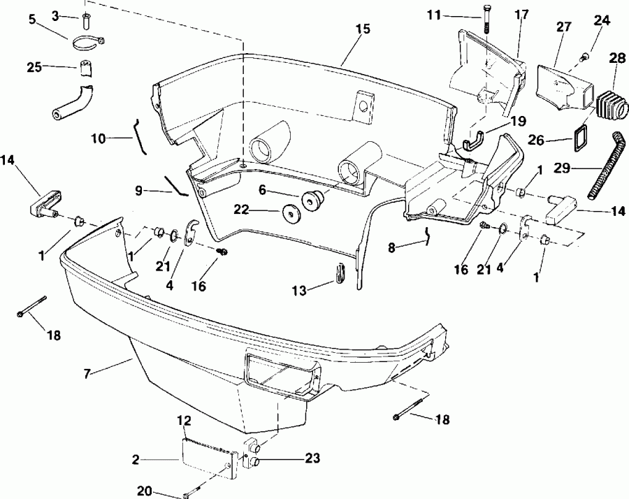 ����� Evinrude VE175GLEIS 1991  - wer Engine Cover / wer ������ ��������� (�����)