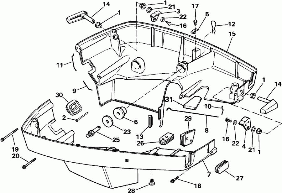 ��������� ��������� Evinrude VE200SLEID 1991  - wer Engine Cover