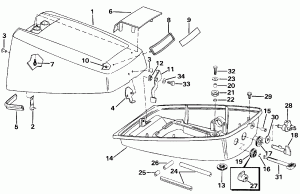 ������ ��������� (�����) - Evinrude 25-40 (Engine Cover - Evinrude 25-40)