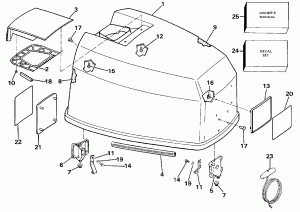 ������ ��������� (�����) - Evinrude 25-40 (Engine Cover - Evinrude 25-40)