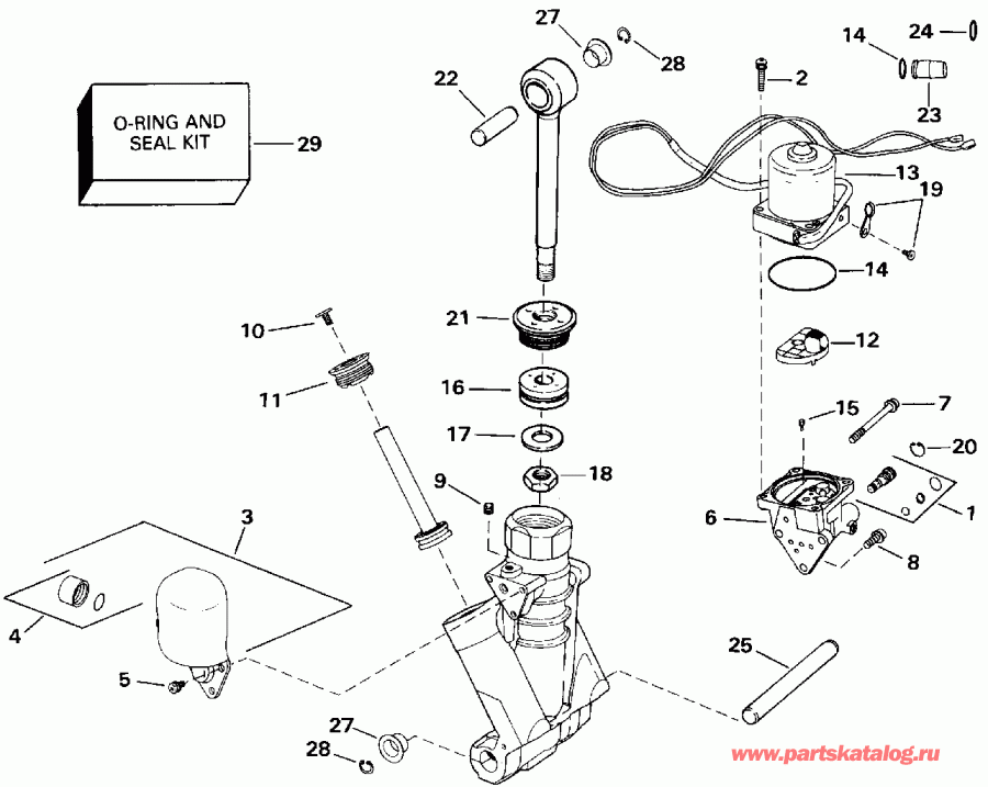  Evinrude VE60ELEIB 1991  - wer Trim / tilt Hydraulic Assembly / wer Trim/tilt Hydraulic Assembly