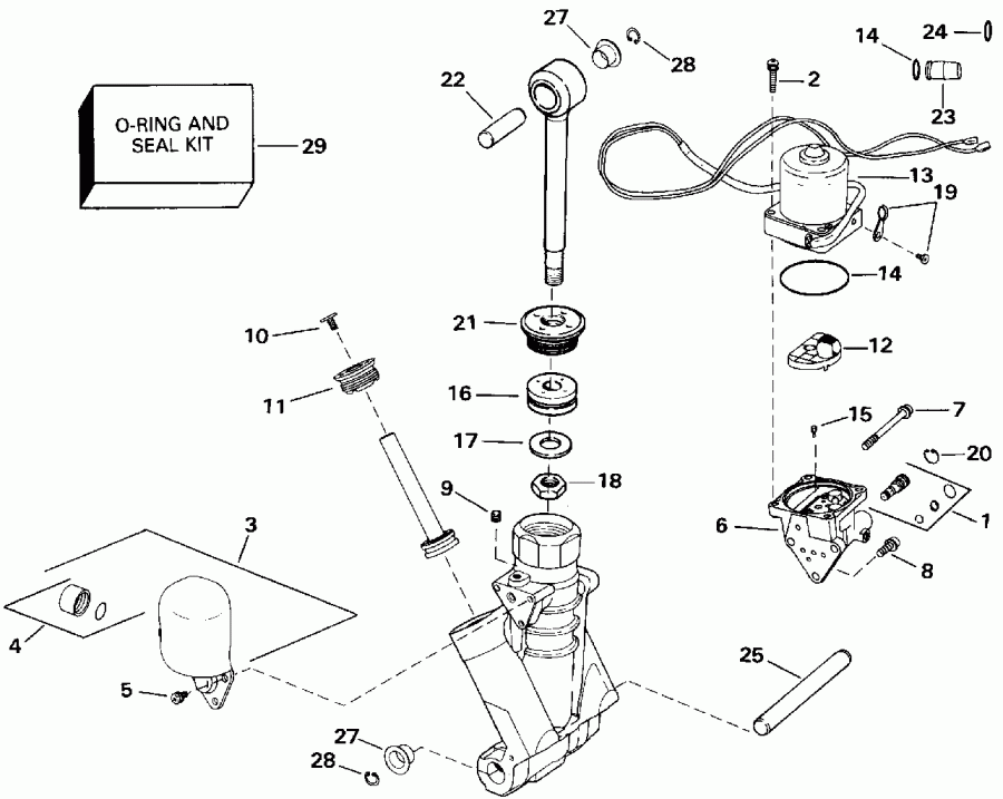  Evinrude VE70ELEIE 1991  - wer Trim / tilt Hydraulic Assembly