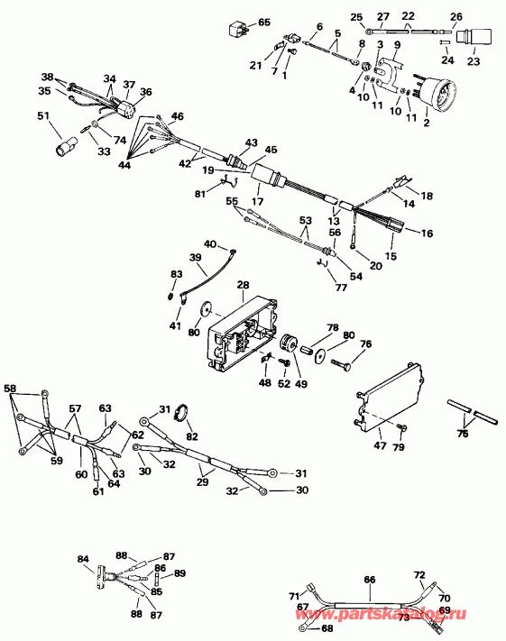 �������� ����� Evinrude VE90TLEIE 1991  - wer Trim / tilt ��������� / wer Trim/tilt Electrical