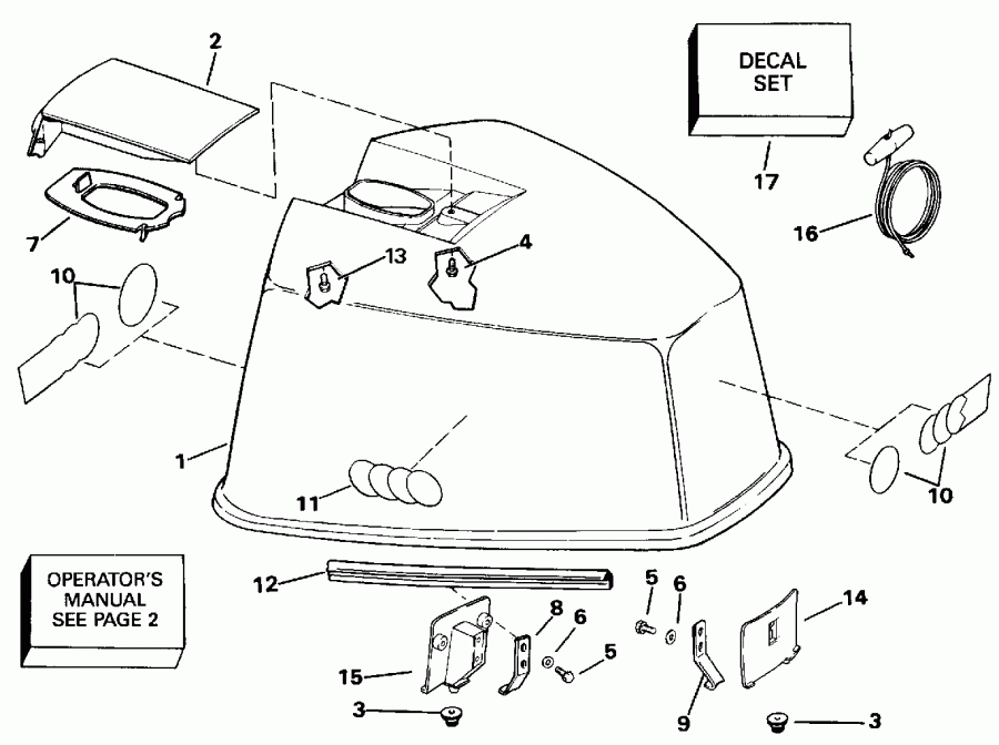 �������� ��������� ����� EVINRUDE E100WTLENE 1992  - gine ������ - gine Cover