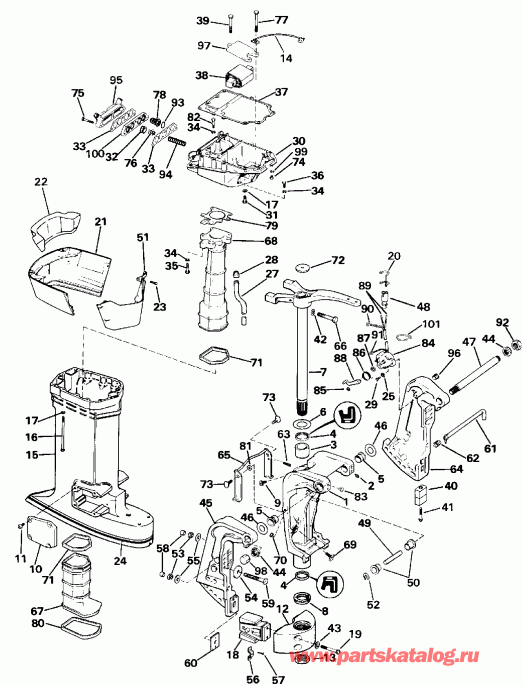 ��������� EVINRUDE E100WTLENE 1992  - dsection - dsection