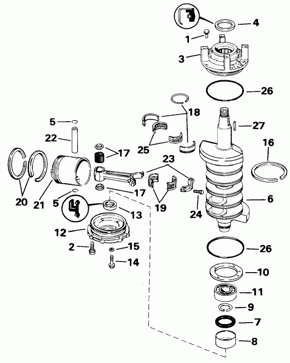 ��������� ����� ������� E100WTXENE 1992  - ank��� & ������� / ankshaft & Piston
