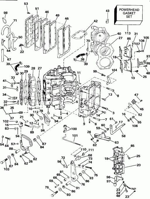 ��������� ��������� ������� E100WTXENE 1992  - linder & Crankcase