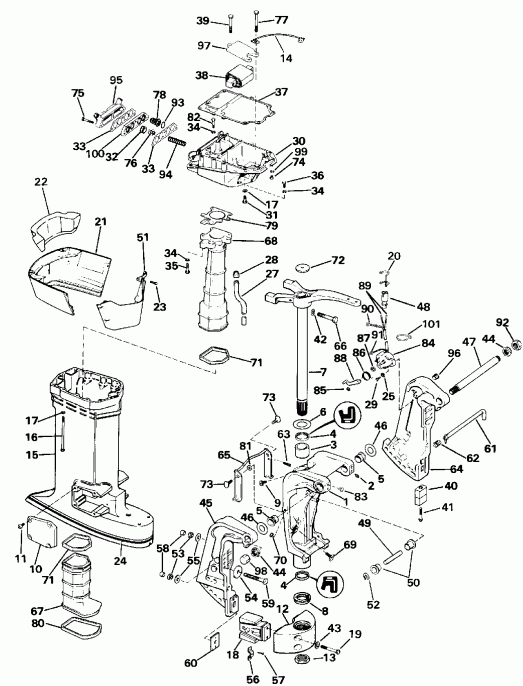  EVINRUDE E100WTXENE 1992  - dsection / dsection