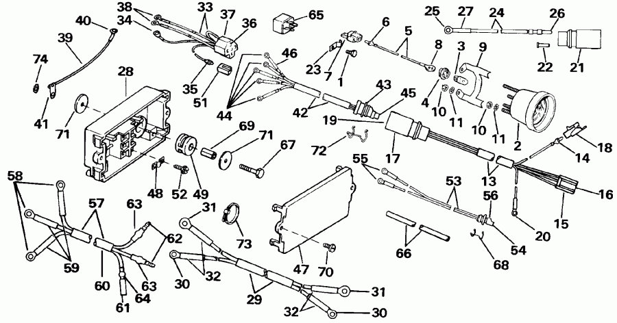 ��������� �������� ����� Evinrude E100WTXENE 1992  - wer Trim/tilt Electrical / wer Trim / tilt ���������