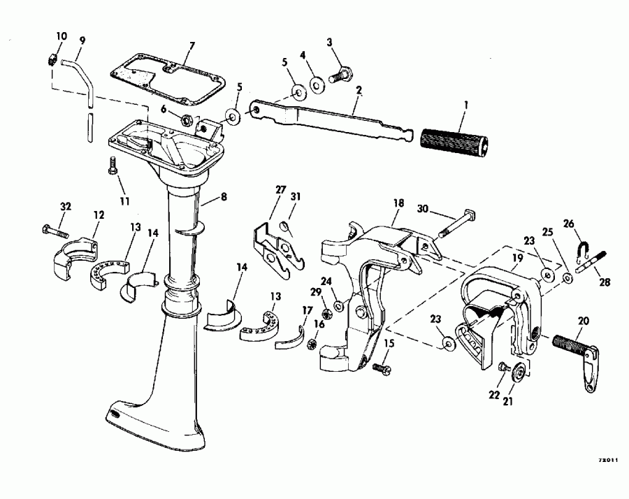 �������� ��������� ����� Evinrude E10EENA 1992  - Electric Start Models