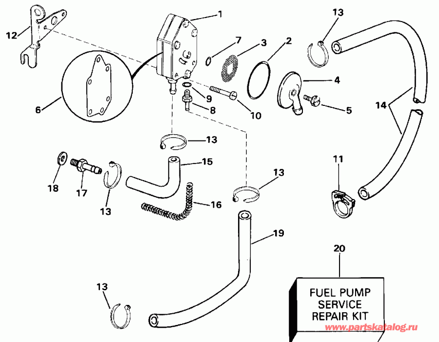 ��������� �������� ����� Evinrude E10RELENA 1992  - Electric Start Models / Electric Start Models