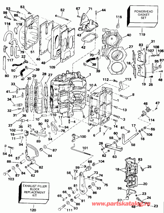 ��������� �������� ����� ������� E115MLEND 1992  - linder & Crankcase - linder & ������ ���������