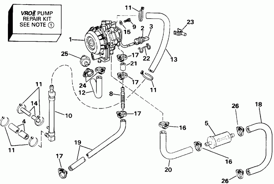 ��������� �������� ����� EVINRUDE E115MLEND 1992  - 90 / 100 / 115 Models