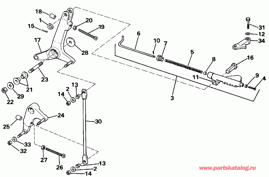 ��������� �������� ����� Evinrude E115TLEND 1992  - wer Trim / tilt ���������