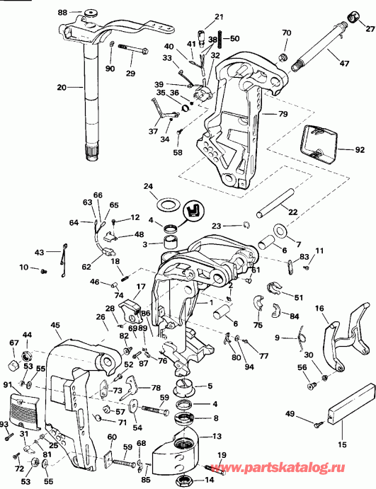 ��������� ��������� ������� E115TLEND 1992  - Power Trim/tilt - ���������������� ��������� �������