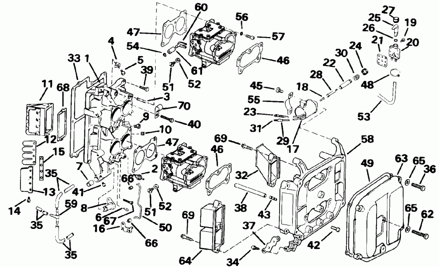 ��������� ����� Evinrude E115TXEND 1992  - take Manifold