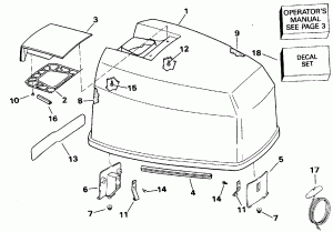 ������ ��������� (�����) - Johnson 120-140 Models (Engine Cover - Johnson 120-140 Models)