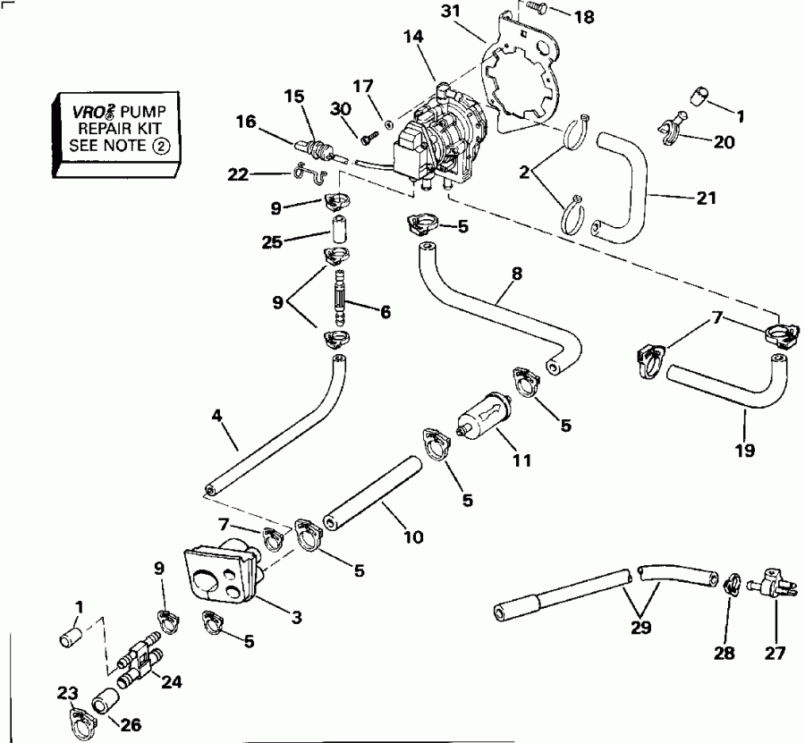 ��������� Evinrude E120TLEND 1992  - o2 Pump