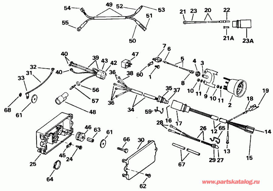 ��������� �������� ����� EVINRUDE E140CXENM 1992  - wer Trim / tilt ��������� / wer Trim/tilt Electrical