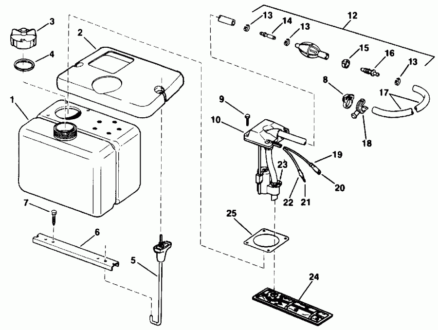 ��������� ��������� Evinrude E140CXENM 1992  - 1.8 Gallon