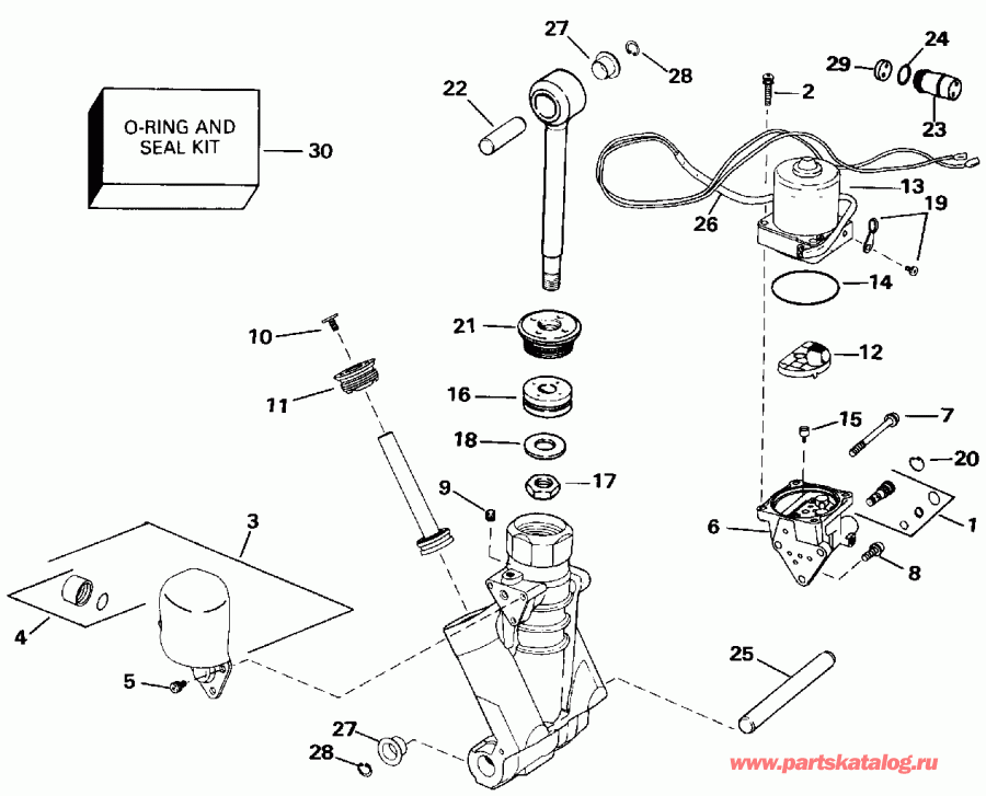 ����� Evinrude E140TXENS 1992  - wer Trim/tilt Hydraulic Assembly - wer Trim / tilt Hydraulic Assembly
