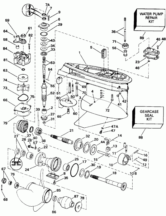 �������� ��������� ����� EVINRUDE E150ELENC 1992  - Counter Rotation