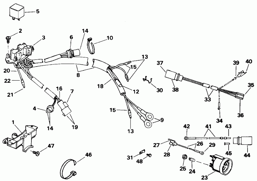 ��������� ��������� Evinrude E150ELENC 1992  - wer Trim / tilt ��������� - wer Trim/tilt Electrical