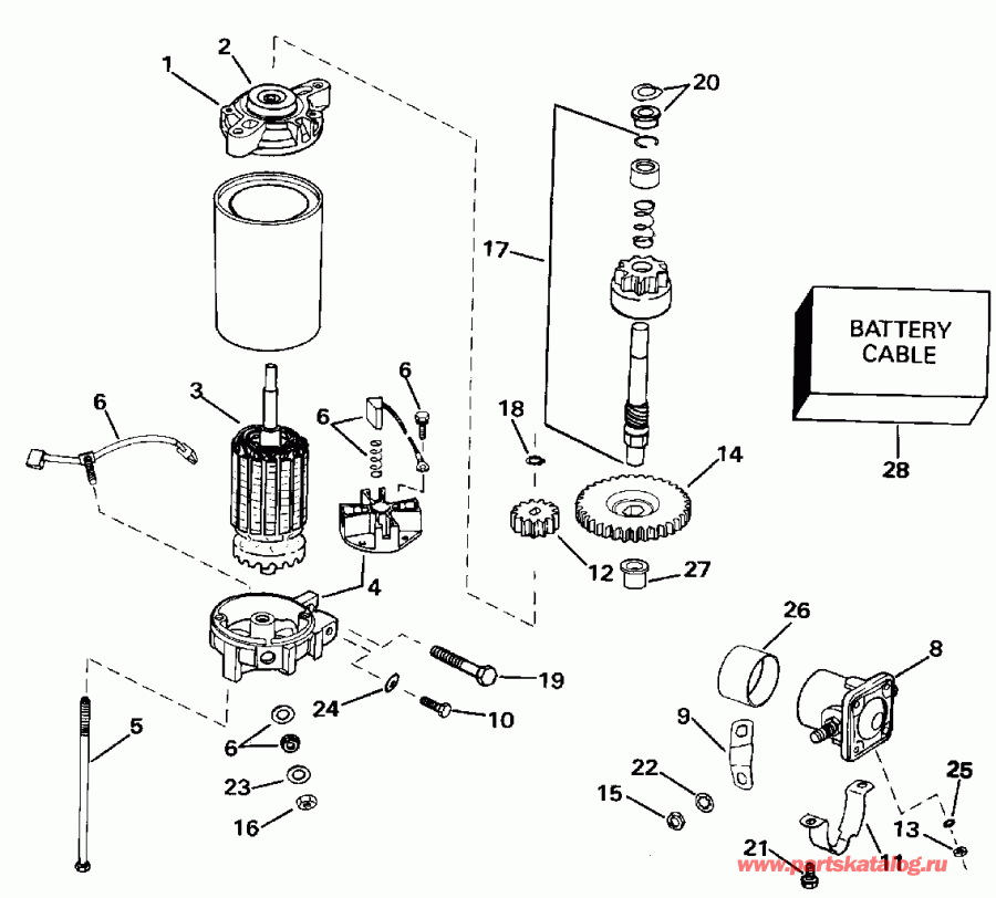 �������� ��������� ����� Evinrude E150EXENC 1992  - ectric Starter & Solenoid