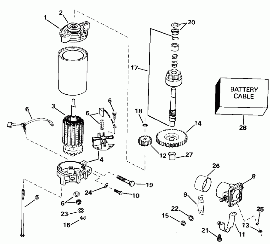 �������� ����� Evinrude E150JLENC 1992  - ectric ������� & Solenoid - ectric Starter & Solenoid