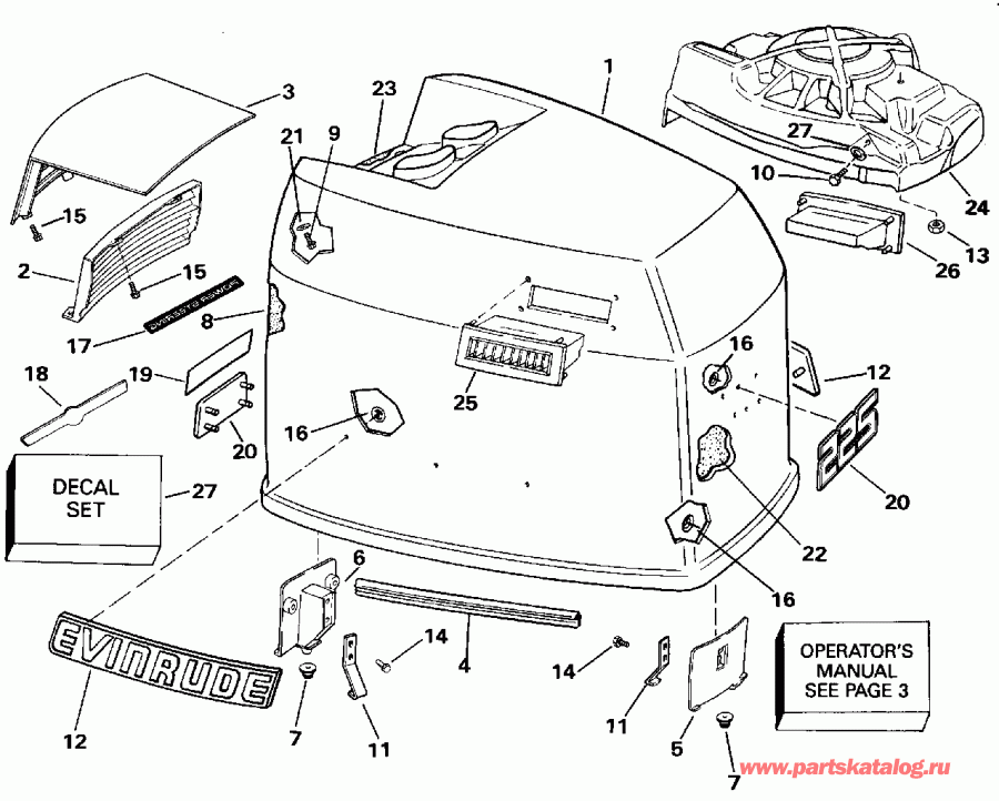 �������� ����� EVINRUDE E200TXENE 1992  - Evinrude - 200tx, 200cx, 225t, 225p, 225c