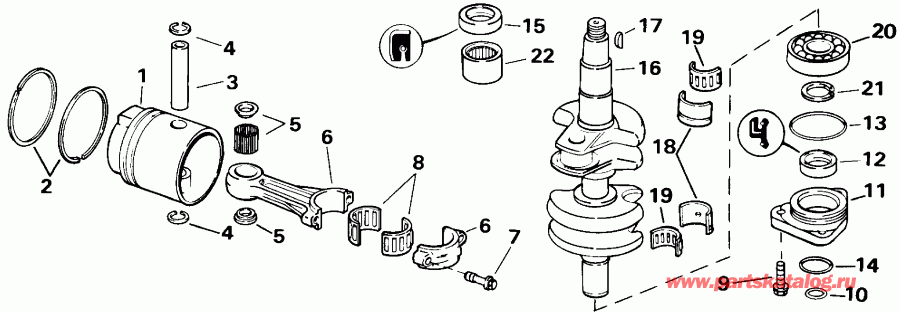 �������� ��������� ����� ������� E20CRLEND 1992  - ankshaft & Piston / ank��� & �������