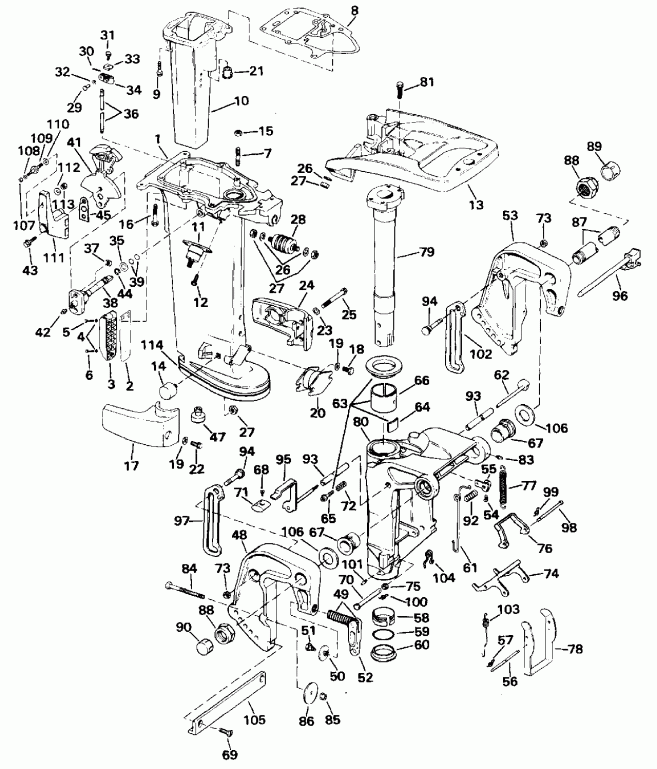��������� �������� ����� Evinrude E20EEND 1992  - dsection