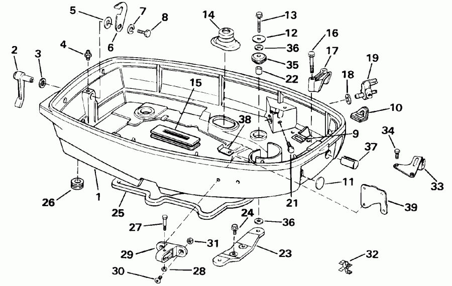 ����� Evinrude E20ELEND 1992  - wer ������ ��������� (�����) - wer Engine Cover