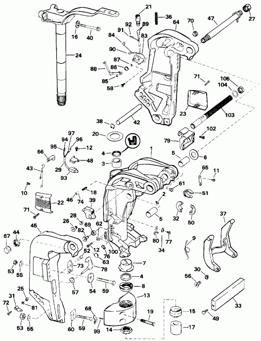 ����� EVINRUDE E225PLENR 1992  - dsection