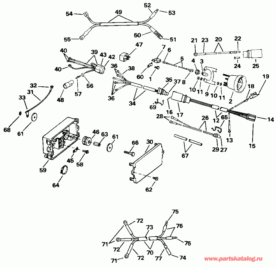 ��������� �������� ����� EVINRUDE E225PLENR 1992  - wer Trim/tilt Electrical