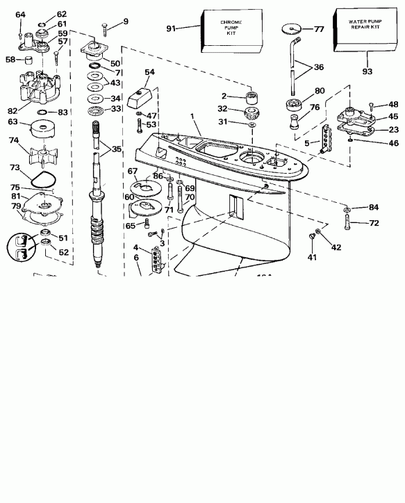 ��������� ������� E250TXEND 1992  - linder & Crankcase / linder & ������ ���������