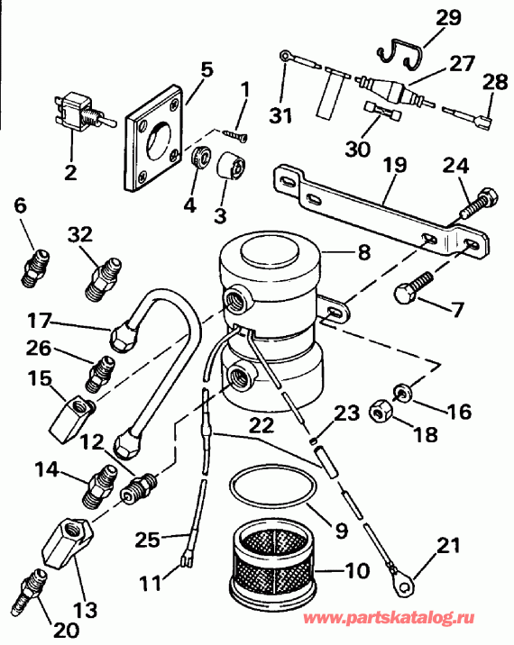 ��������� EVINRUDE E250TXEND 1992  - ectric Primer Pump Assy. / ectric ��������� �����.