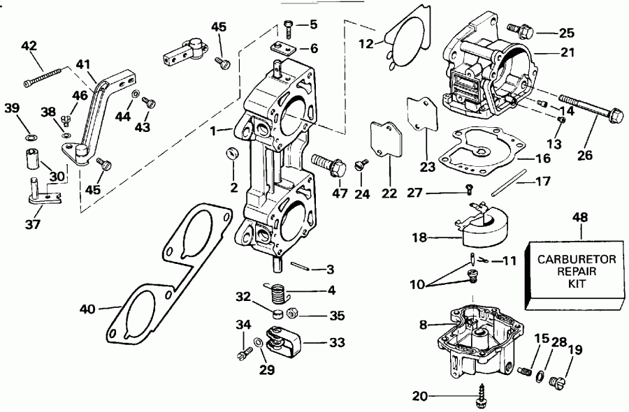 �������� ����� EVINRUDE E250TZEND 1992  - rburetor - rburetor