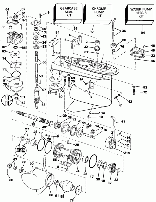  EVINRUDE E250TZEND 1992  - Standard Rotation