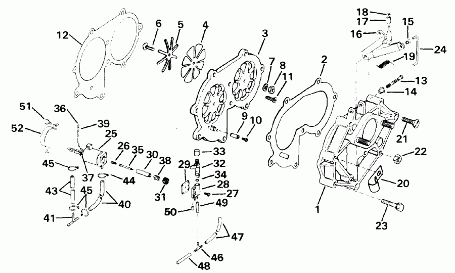 ��������� �������� ����� EVINRUDE E25ELENS 1992  - take Manifold / take ���������