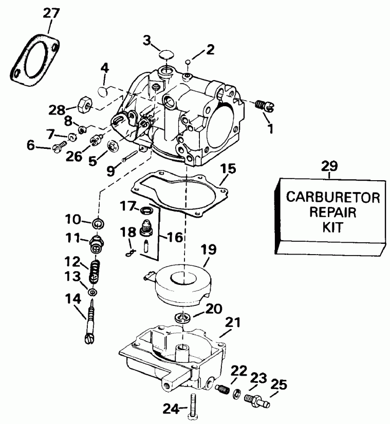 �������� ��������� ����� EVINRUDE E25RLEND 1992  - 25/30 - 25 / 30