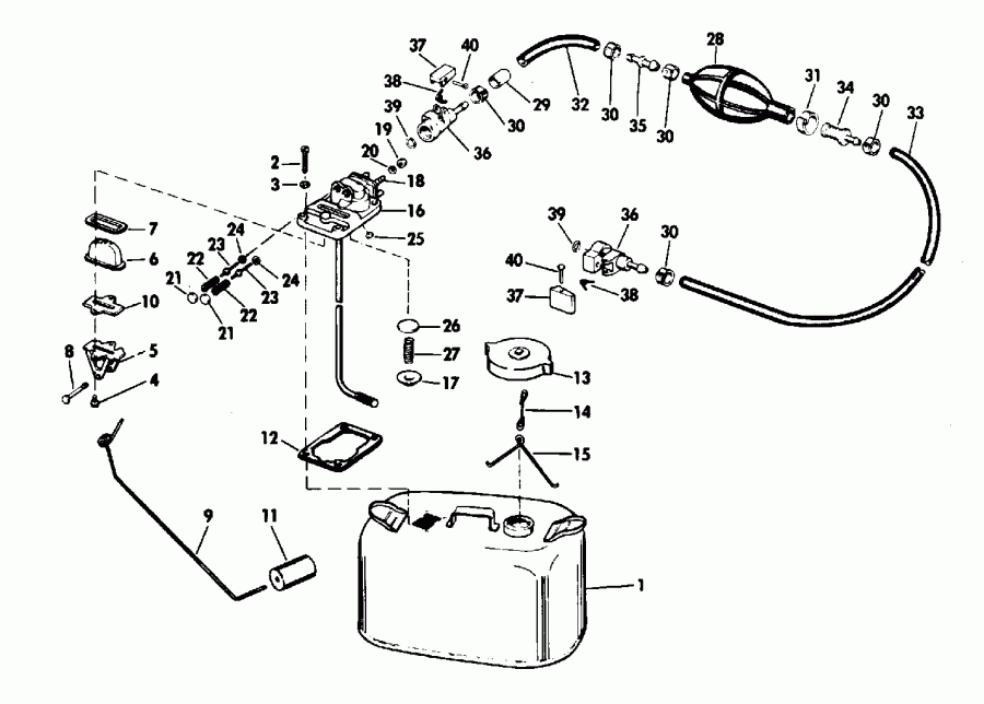 ��������� �������� ����� Evinrude E25RLEND 1992  - 22.5 In.