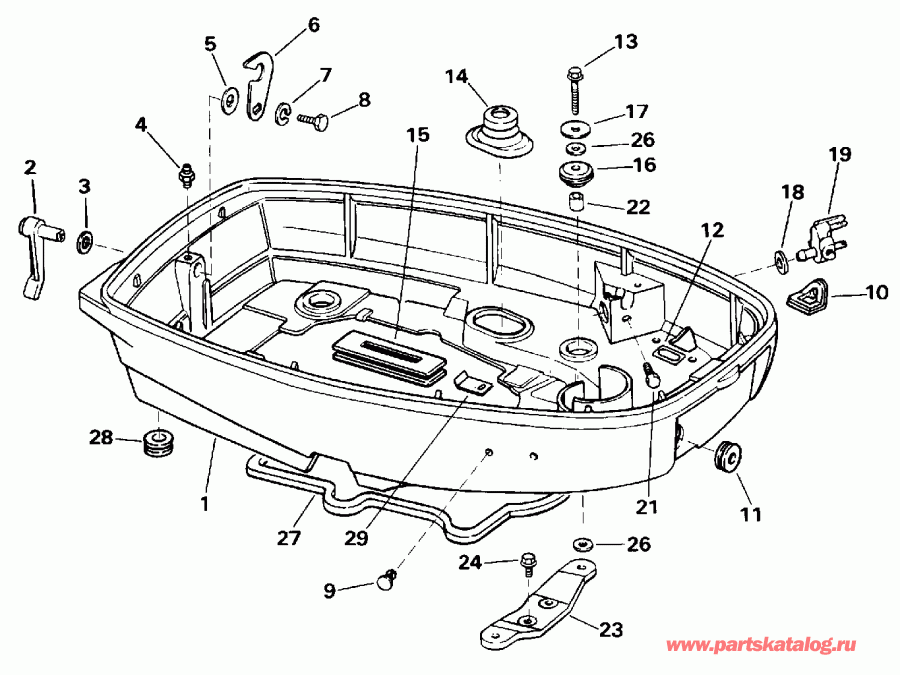 ��������� ����� Evinrude E25RWENB 1992  - wer Engine Cover