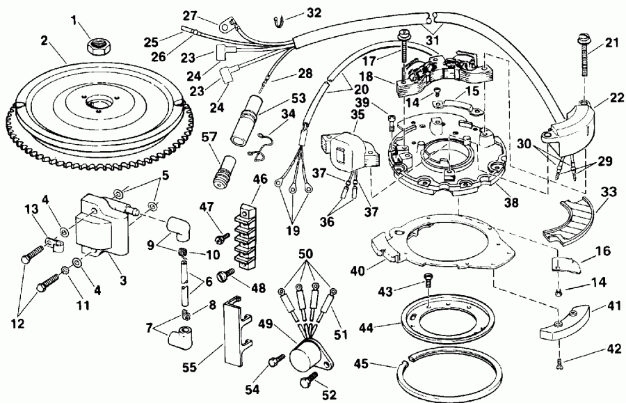 ��������� ����� Evinrude E25TELEND 1992  - nition / nition