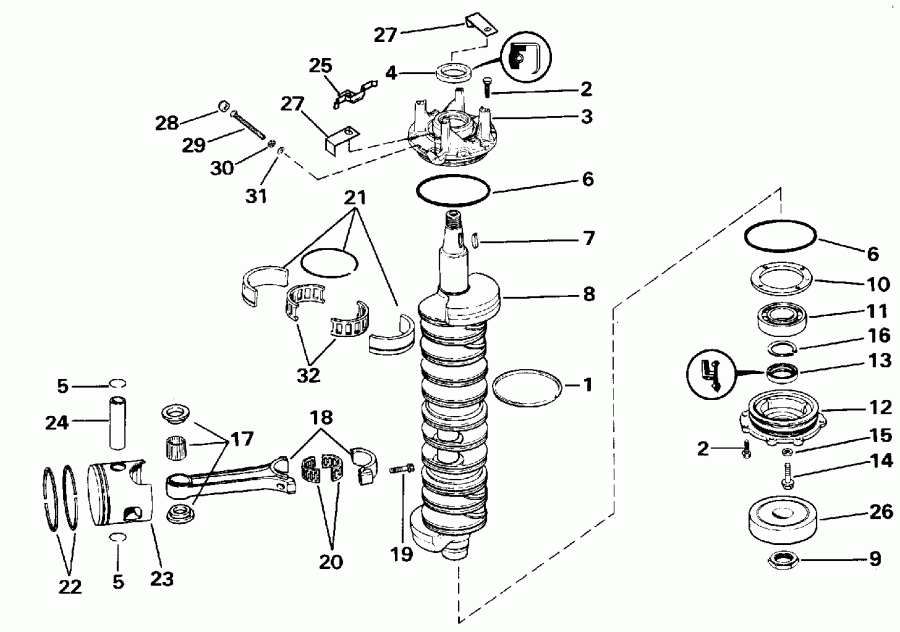  ������� E300CXEND 1992  - ank��� & ������� - ankshaft & Piston