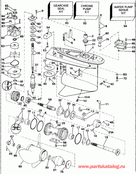 ����� Evinrude E300PXEND 1992  - �������� ��������