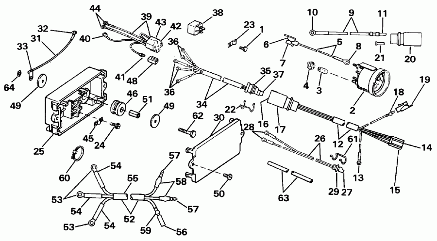 ��������� ����� Evinrude E300PXEND 1992  - wer Trim/tilt Electrical